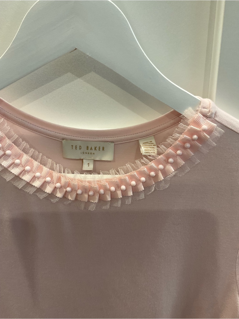Ted Baker light Pink Pearl-Trim Tee